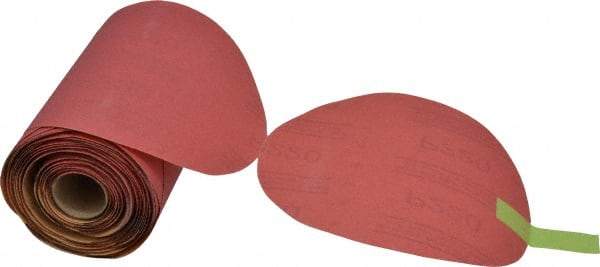 3M - 6" Diam, 220 Grit FEPA, Aluminum Oxide Adhesive PSA Disc - Very Fine Grade, Red, A Weighted Backing, Flexible, Use with Random Orbital Sanders - USA Tool & Supply