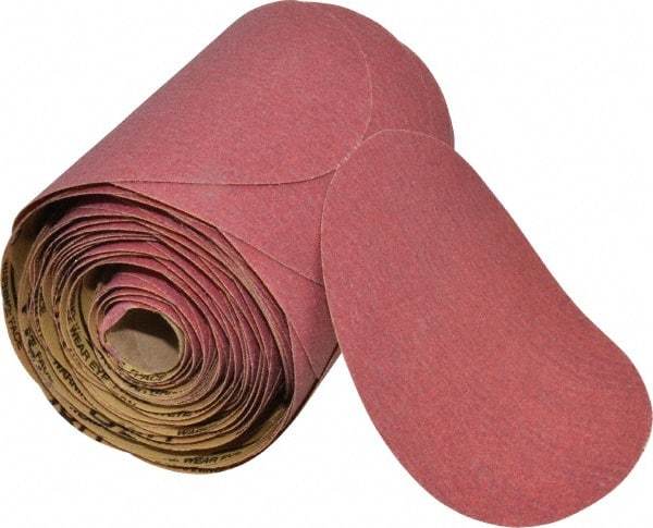 3M - 6" Diam, 80 Grit FEPA, Aluminum Oxide Adhesive PSA Disc - Medium Grade, Red, D Weighted Backing, Flexible, Use with Random Orbital Sanders - USA Tool & Supply