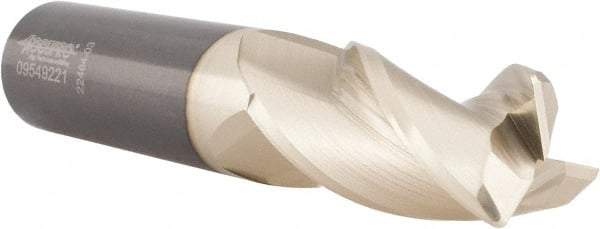 Accupro - 1", 3 Flute, Single End, Solid Carbide, 0.09" Corner Radius End Mill - 5" OAL, 37° Helix, Right Hand Flute, 2" LOC, Right Hand Cut - USA Tool & Supply