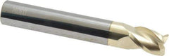 Accupro - 3/8", 3 Flute, Single End, Solid Carbide, 0.03" Corner Radius End Mill - 2-1/2" OAL, 37° Helix, Right Hand Flute, 1/2" LOC, Right Hand Cut - USA Tool & Supply