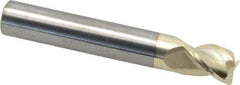 Accupro - 3/8", 3 Flute, Single End, Solid Carbide, 0.045" Corner Radius End Mill - 2-1/2" OAL, 37° Helix, Right Hand Flute, 1/2" LOC, Right Hand Cut - USA Tool & Supply