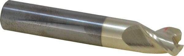 Accupro - 1/2", 3 Flute, Single End, Solid Carbide, 0.09" Corner Radius End Mill - 3" OAL, 37° Helix, Right Hand Flute, 5/8" LOC, Right Hand Cut - USA Tool & Supply