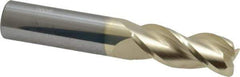 Accupro - 1/2", 3 Flute, Single End, Solid Carbide, 0.06" Corner Radius End Mill - 3" OAL, 37° Helix, Right Hand Flute, 1-1/4" LOC, Right Hand Cut - USA Tool & Supply
