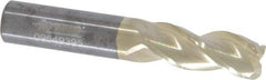 Accupro - 1/2", 3 Flute, Single End, Solid Carbide, 0.09" Corner Radius End Mill - 3" OAL, 37° Helix, Right Hand Flute, 1-1/4" LOC, Right Hand Cut - USA Tool & Supply