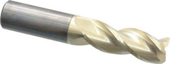 Accupro - 5/8", 3 Flute, Single End, Solid Carbide, 0.06" Corner Radius End Mill - 3-1/2" OAL, 37° Helix, Right Hand Flute, 1-5/8" LOC, Right Hand Cut - USA Tool & Supply