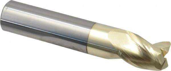 Accupro - 3/4", 3 Flute, Single End, Solid Carbide, 0.06" Corner Radius End Mill - 4" OAL, 37° Helix, Right Hand Flute, 1" LOC, Right Hand Cut - USA Tool & Supply