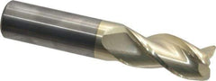 Accupro - 3/4", 3 Flute, Single End, Solid Carbide, 0.06" Corner Radius End Mill - 4" OAL, 37° Helix, Right Hand Flute, 1-5/8" LOC, Right Hand Cut - USA Tool & Supply