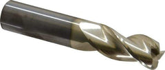 Accupro - 3/4", 3 Flute, Single End, Solid Carbide, 0.12" Corner Radius End Mill - 4" OAL, 37° Helix, Right Hand Flute, 1-5/8" LOC, Right Hand Cut - USA Tool & Supply
