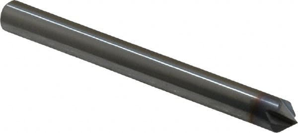 Accupro - 1/4" Diam 4 Flute Single End Solid Carbide Chamfer Mill - USA Tool & Supply