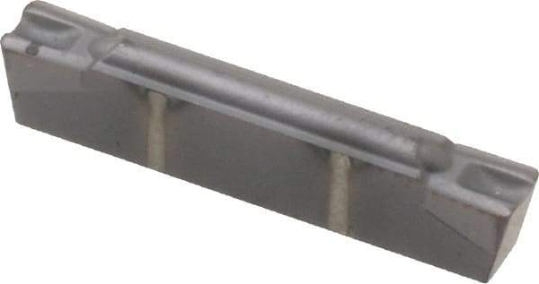 Kennametal - 300G GMP Grade KC5025, 3mm Cutting Width Carbide Grooving Insert - 3.5mm Max Depth of Cut, Neutral, 0.4mm Corner Radius, TiAlN Finish - USA Tool & Supply