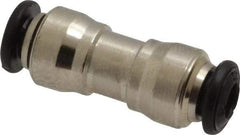 Alpha Technologies - 4mm Outside Diam, Nickel Plated Brass Push-to-Connect Tube Union - 250 Max psi, Tube to Tube Connection, Buna O-Ring - USA Tool & Supply