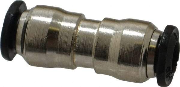 Alpha Technologies - 5mm Outside Diam, Nickel Plated Brass Push-to-Connect Tube Union - 250 Max psi, Tube to Tube Connection, Buna O-Ring - USA Tool & Supply