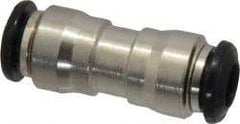 Alpha Technologies - 6mm Outside Diam, Nickel Plated Brass Push-to-Connect Tube Union - 250 Max psi, Tube to Tube Connection, Buna O-Ring - USA Tool & Supply