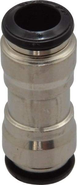 Alpha Technologies - 8mm Outside Diam, Nickel Plated Brass Push-to-Connect Tube Union - 250 Max psi, Tube to Tube Connection, Buna O-Ring - USA Tool & Supply