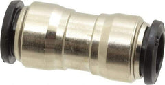 Alpha Technologies - 12mm Outside Diam, Nickel Plated Brass Push-to-Connect Tube Union - 250 Max psi, Tube to Tube Connection, Buna O-Ring - USA Tool & Supply