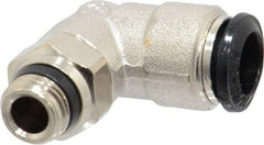 Alpha Technologies - 8mm Outside Diam, 1/8 Universal, Nickel Plated Brass Push-to-Connect Tube Male Swivel Elbow - 250 Max psi, Tube to Universal Thread Connection, Buna O-Ring - USA Tool & Supply