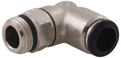 Alpha Technologies - 14mm Outside Diam, 3/8 Universal, Nickel Plated Brass Push-to-Connect Tube Male Swivel Elbow - 250 Max psi, Tube to Universal Thread Connection, Buna O-Ring - USA Tool & Supply