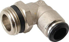 Alpha Technologies - 10mm Outside Diam, 1/2 Universal, Nickel Plated Brass Push-to-Connect Tube Male Swivel Elbow - 250 Max psi, Tube to Universal Thread Connection, Buna O-Ring - USA Tool & Supply