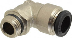 Alpha Technologies - 12mm Outside Diam, 3/8 Universal, Nickel Plated Brass Push-to-Connect Tube Male Swivel Elbow - 250 Max psi, Tube to Universal Thread Connection, Buna O-Ring - USA Tool & Supply