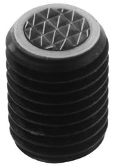 Fairlane - Serrated Tooth, 5/8-18, 5/16" Internal Hex, 1" Thread Length, Black Oxide Finish, Fully Threaded, Adjustable Positioning Gripper - 1/2" Pad Diam, 4-Point Tooth Grade - USA Tool & Supply