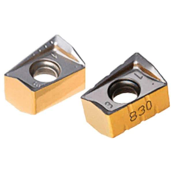 Iscar - H490 ANCX170608 Grade IC380 Carbide Milling Insert - TiCN/TiN Finish, 0.4094" Thick, 0.8mm Corner Radius - USA Tool & Supply