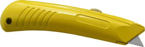 PHC - Retractable Utility Knife - 1" Blade, Yellow Zinc Handle, 1 Blade Included - USA Tool & Supply