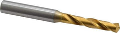 OSG - 0.277" 130° Spiral Flute Cobalt Screw Machine Drill Bit - TiN Finish, Right Hand Cut, 1-1/2" Flute Length, 3-5/16" OAL, Standard Point, Straight Shank - USA Tool & Supply