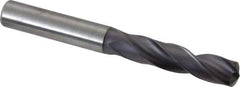 Kennametal - 9.70026mm 140° Spiral Flute Solid Carbide Screw Machine Drill Bit - Right Hand Cut, 47mm Flute Length, 89mm OAL, Standard Point, Straight Shank - USA Tool & Supply