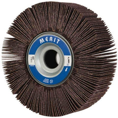Merit Abrasives - 6" Diam, 60 Grit Aluminum Oxide Unmounted Flap Wheel - 1" Hole, 2" Wide, Coated, Medium Grade, 6,000 Max RPM , Cloth Backing - USA Tool & Supply