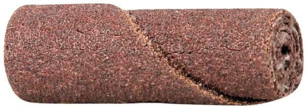 Merit Abrasives - 1/2" Max Roll Diam x 1-1/2" OAL, 60 Grit Aluminum Oxide Straight Cartridge Roll - 1/8" Pilot Hole Diam, Medium Grade, 23,000 Max RPM - USA Tool & Supply