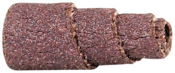 Merit Abrasives - 1" Long x 3/8" Diam, Aluminum Oxide, Full Taper Cartridge Roll - 60 Grit, 1/8" Pilot Hole Diam, Medium Grade - USA Tool & Supply