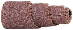Merit Abrasives - 1" Long x 3/8" Diam, Aluminum Oxide, Full Taper Cartridge Roll - 60 Grit, 1/8" Pilot Hole Diam, Medium Grade - USA Tool & Supply