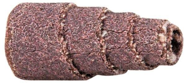 Merit Abrasives - 1" Long x 1/2" Diam, Aluminum Oxide, Full Taper Cartridge Roll - 60 Grit, 1/8" Pilot Hole Diam, Medium Grade - USA Tool & Supply