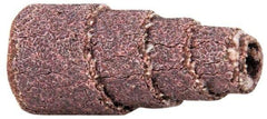 Merit Abrasives - 1" Long x 1/2" Diam, Aluminum Oxide, Full Taper Cartridge Roll - 60 Grit, 1/8" Pilot Hole Diam, Medium Grade - USA Tool & Supply