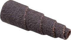 Merit Abrasives - 1-1/2" Long x 1/2" Diam, Aluminum Oxide, Full Taper Cartridge Roll - 60 Grit, 1/8" Pilot Hole Diam, Medium Grade - USA Tool & Supply