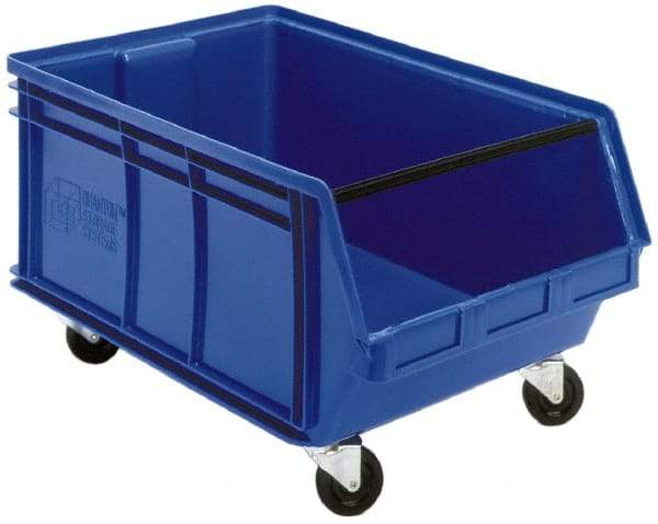 Quantum Storage - 300 Lb. Load Capacity, 29" Deep, Green Polyethylene Hopper Stacking Bin - 14-7/8" High x 18-3/8" Wide x 29" Long - USA Tool & Supply