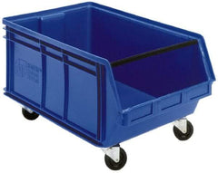 Quantum Storage - 300 Lb. Load Capacity, 29" Deep, Red Polyethylene Hopper Stacking Bin - 14-7/8" High x 18-3/8" Wide x 29" Long - USA Tool & Supply