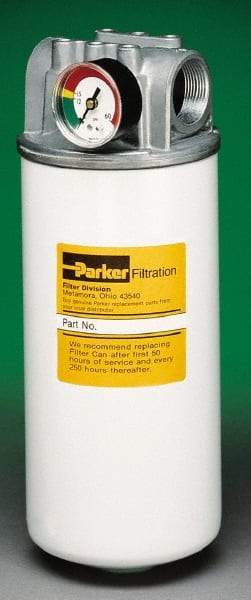 Parker - 1-1/4 NPTF, 20 Micron, Filter Assembly - Microglass - USA Tool & Supply