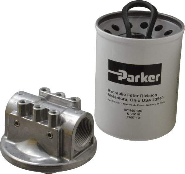 Parker - 1-1/4 NPTF, 10 Micron, Filter Assembly - Cellulose - USA Tool & Supply