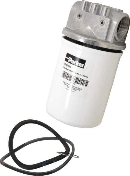 Parker - 1-1/4 NPTF, 10 Micron, Filter Assembly - Microglass - USA Tool & Supply