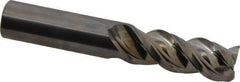 Niagara Cutter - 1/2", 1-1/4" LOC, 1/2" Shank Diam, 3" OAL, 3 Flute, Solid Carbide Square End Mill - Single End, Uncoated, Spiral Flute, 45° Helix, Centercutting, Right Hand Cut, Right Hand Flute, Series A345 - USA Tool & Supply