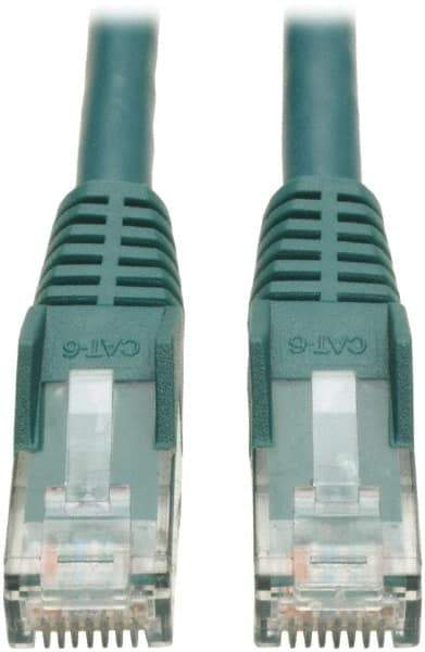 Tripp-Lite - Cat6, 24 AWG, 8 Wires, 550 MHz, Unshielded Network & Ethernet Cable - Green, PVC, 14' OAL - USA Tool & Supply