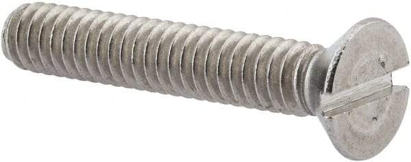 Value Collection - 1/4-20 UNC, 1-1/2" OAL Slotted Drive Machine Screw - Flat Head, Grade 316 Stainless Steel, Uncoated, Without Washer - USA Tool & Supply