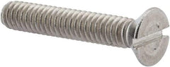 Value Collection - 1/4-20 UNC, 1-1/2" OAL Slotted Drive Machine Screw - Flat Head, Grade 316 Stainless Steel, Uncoated, Without Washer - USA Tool & Supply