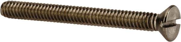 Value Collection - 1/4-20 UNC, 2-1/2" OAL Slotted Drive Machine Screw - Flat Head, Grade 316 Stainless Steel, Uncoated, Without Washer - USA Tool & Supply