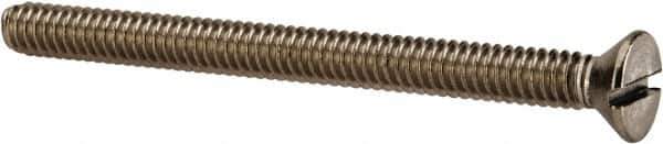 Value Collection - 1/4-20 UNC, 3" OAL Slotted Drive Machine Screw - Flat Head, Grade 316 Stainless Steel, Uncoated, Without Washer - USA Tool & Supply