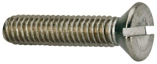 Value Collection - 5/16-18 UNC, 1-1/2" OAL Slotted Drive Machine Screw - Flat Head, Grade 316 Stainless Steel, Uncoated, Without Washer - USA Tool & Supply