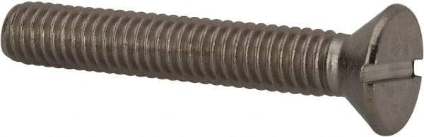 Value Collection - 5/16-18 UNC, 2" OAL Slotted Drive Machine Screw - Flat Head, Grade 316 Stainless Steel, Uncoated, Without Washer - USA Tool & Supply