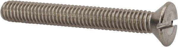 Value Collection - 5/16-18 UNC, 2-1/2" OAL Slotted Drive Machine Screw - Flat Head, Grade 316 Stainless Steel, Uncoated, Without Washer - USA Tool & Supply