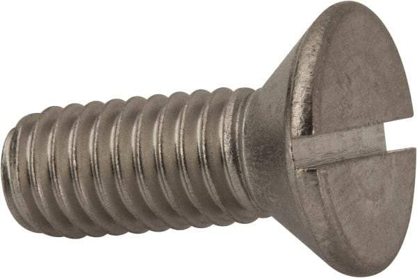 Value Collection - 3/8-16 UNC, 1" OAL Slotted Drive Machine Screw - Flat Head, Grade 316 Stainless Steel, Uncoated, Without Washer - USA Tool & Supply